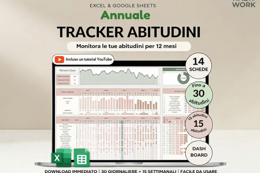 Tracciatore di abitudini per Excel & Google Sheet